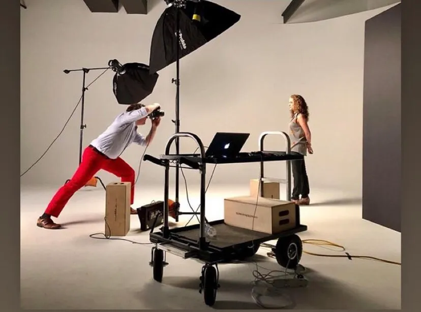 Aleksandr Karjaka on set.